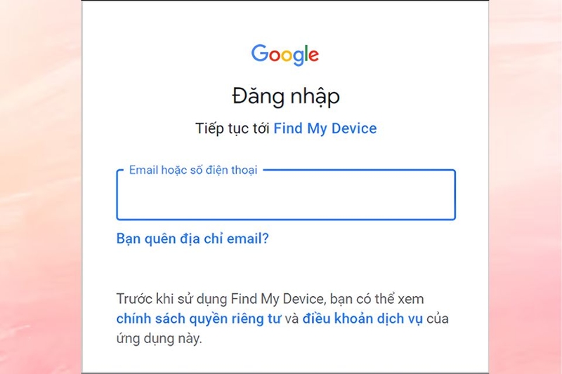 Sử dụng tài khoản Google khôi phục mật khẩu điện thoại Realme