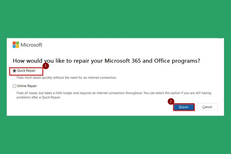 Sửa chữa Microsoft Office bước 4