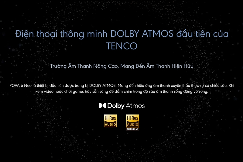 TECNO POVA 6 Neo tích hợp hệ thống âm thanh Hi-Res audio với loa kép