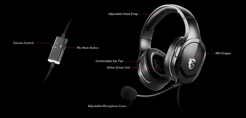 Tai nghe MSI microphone thu âm rõ nét