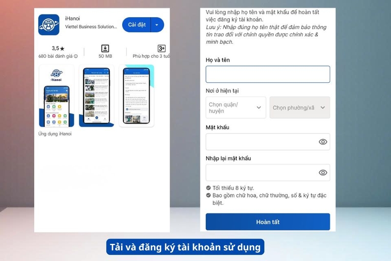 Tải và đăng ký tài khoản sử dụng