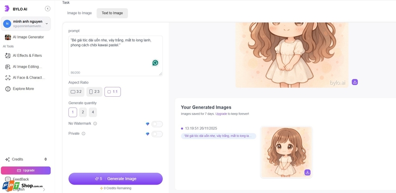 tạo ảnh chibi bằng ai ảnh 1