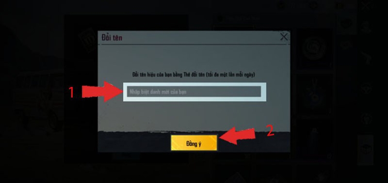 Dán tên mới vào và xác nhận