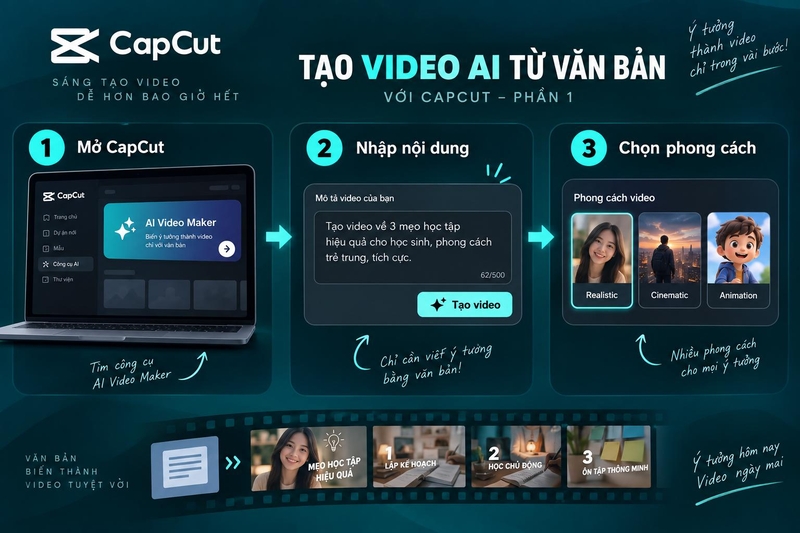 Tạo video AI miễn phí từ văn bản ảnh 3