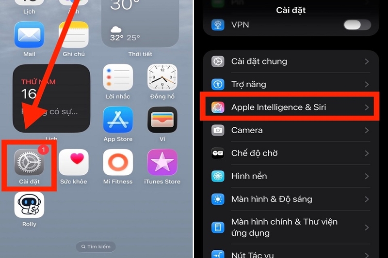 Tắt và bật lại các tùy chọn Siri