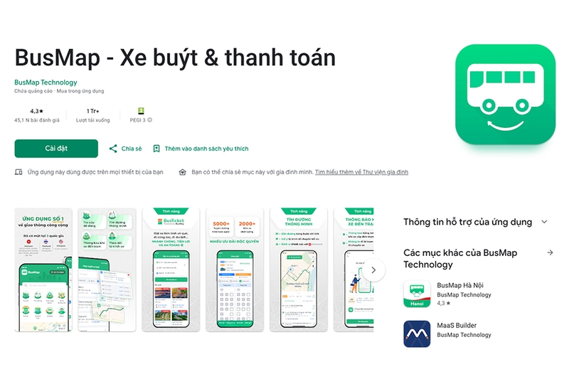 Cách sử dụng Bus Map để kiểm tra lịch chạy xe buýt trong dịp Tết Dương lịch 2025