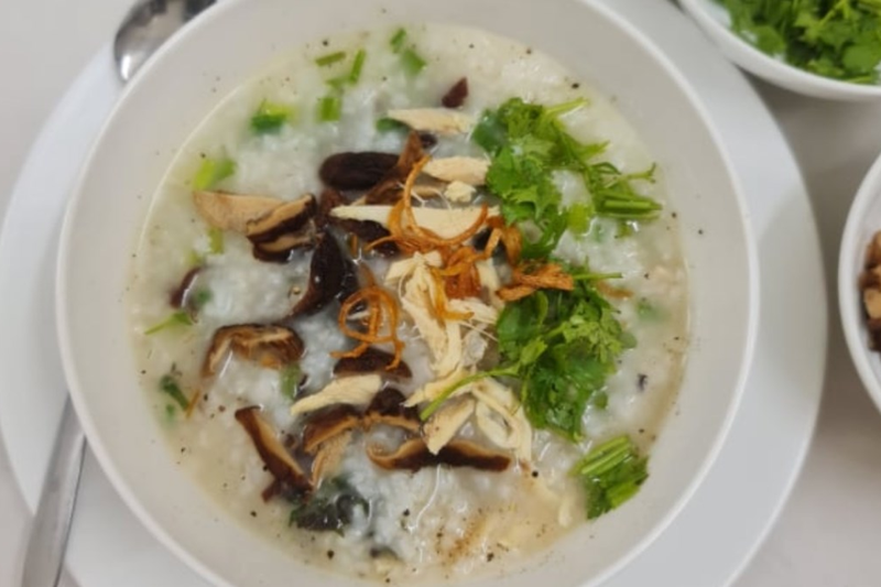 Cháo gà nấm mối 5