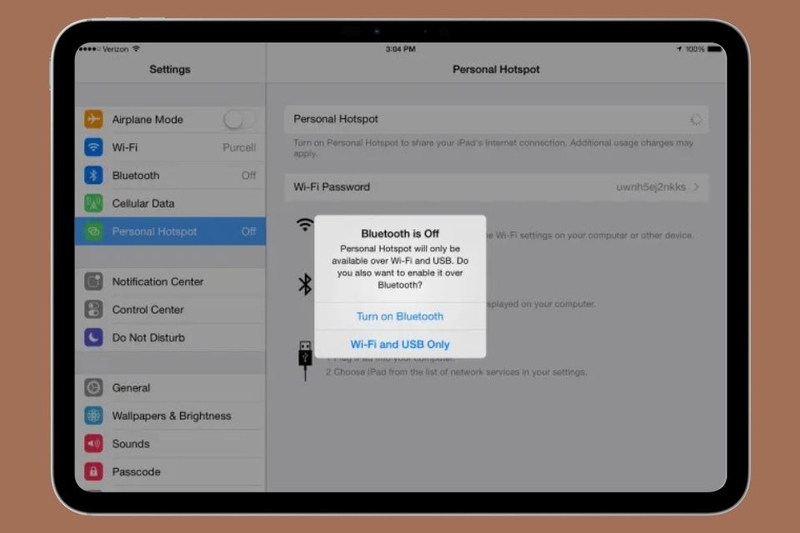 Thiết lập Personal Hotspot