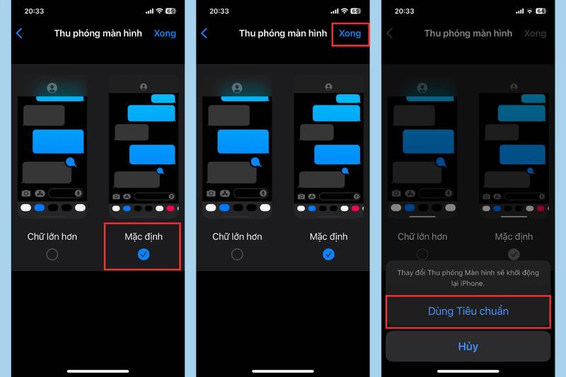 Thiết lập màn hình iPhone tiêu chuẩn 2
