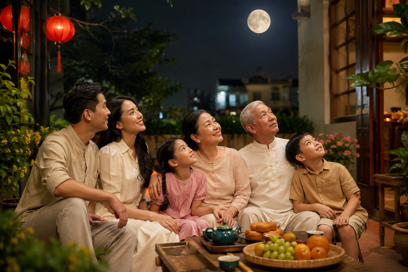 Thơ Trung thu về gia đình và đoàn viên