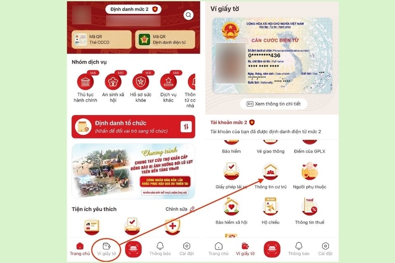 Thông tin cư trú trên VNeID