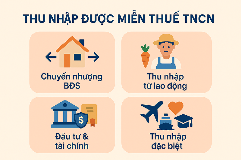 Thu nhập được miễn thuế thu nhập cá nhân