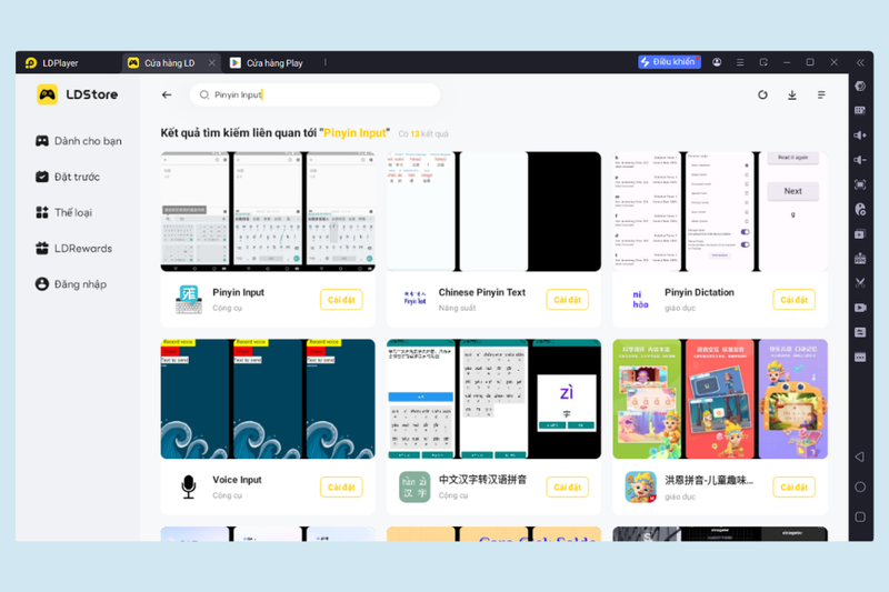 Tìm kiếm Pinyin Input