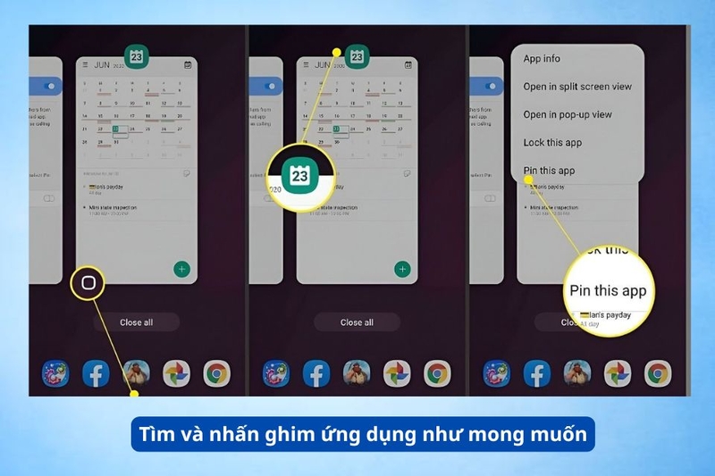 Tìm và nhấn ghim ứng dụng như mong muốn