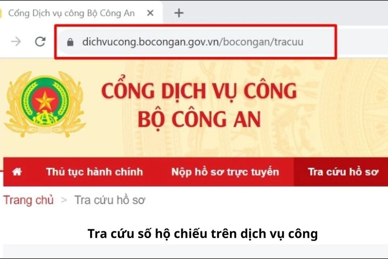Tra cứu số hộ chiếu trên dịch vụ công
