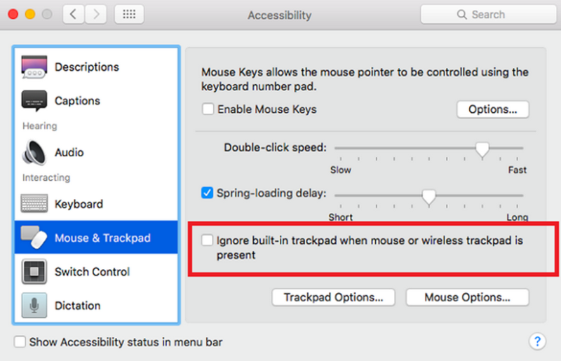 Khi Trackpad hoàn toàn không phản hồi