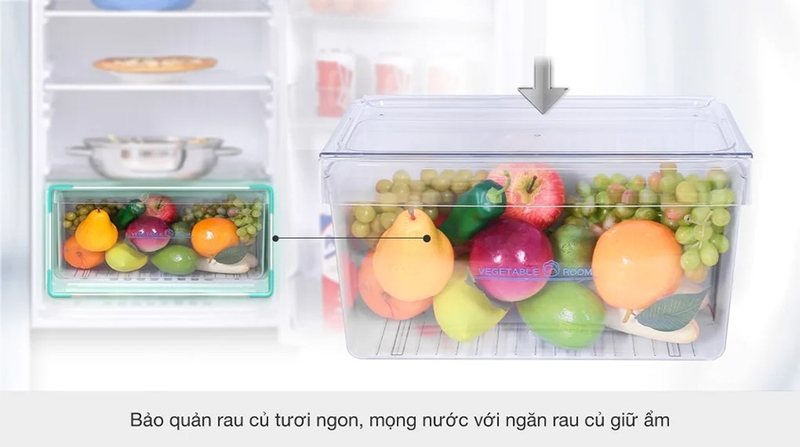 Ngăn rau quả của tủ lạnh AQUA 130 lít AQR-T150FA được thiết kế tối ưu