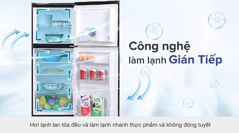 Tủ lạnh AQUA nổi bật với công nghệ làm lạnh gián tiếp không đóng tuyết