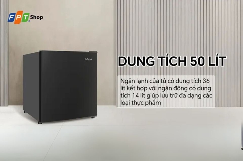 Tủ lạnh Aqua mini 50 lít AQR-D60FA(BS)