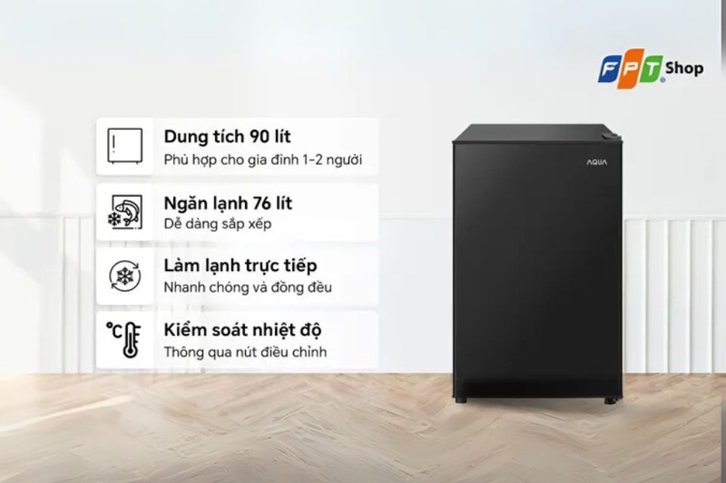 Tủ lạnh Aqua mini 90 lít AQR-D100FA(BS)