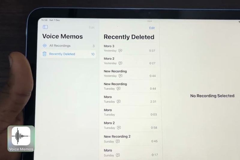 Ứng dụng Ghi âm (Voice Memos) trên iPad