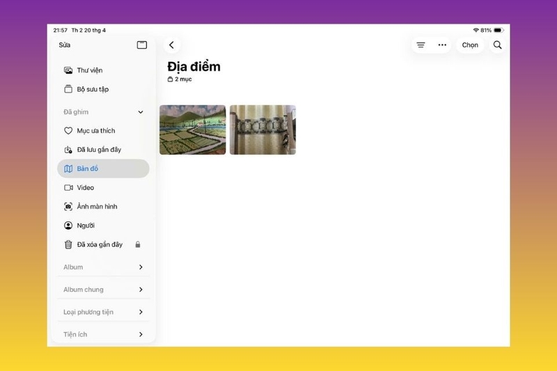 Vào mục “Địa điểm” và xem toàn bộ ảnh tại địa điểm đó