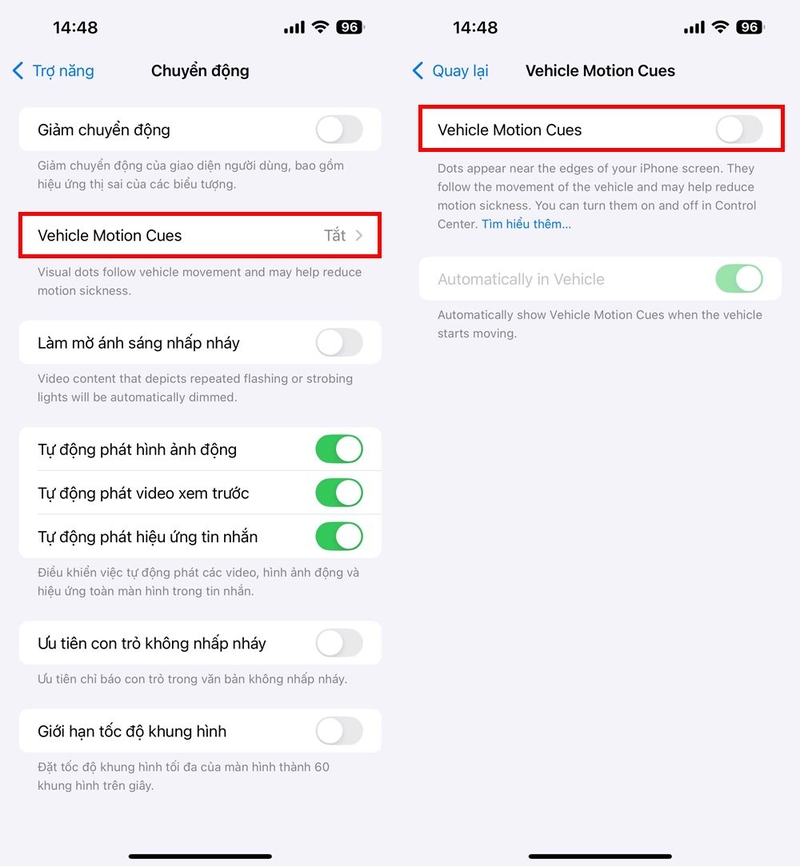 Cách bật Vehicle Motion Cues của xe trong iOS 18 2