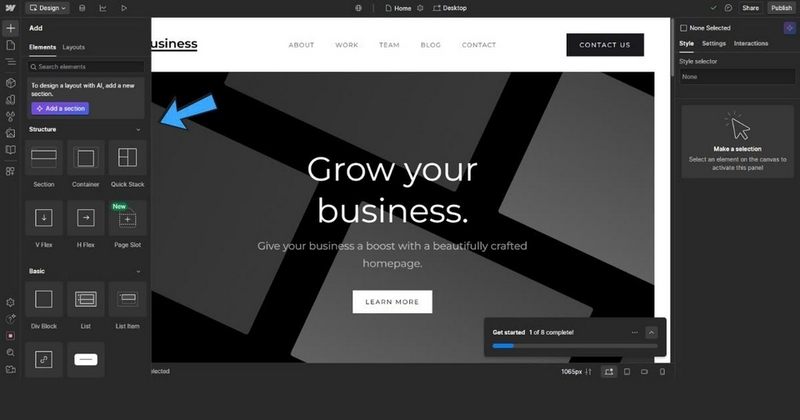 Quy trình tạo website với Webflow