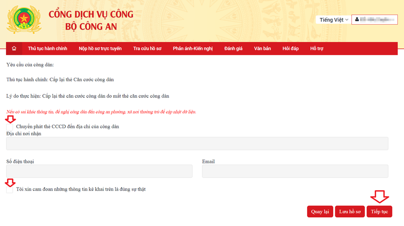 xin cấp lại căn cước công dân online ảnh 6