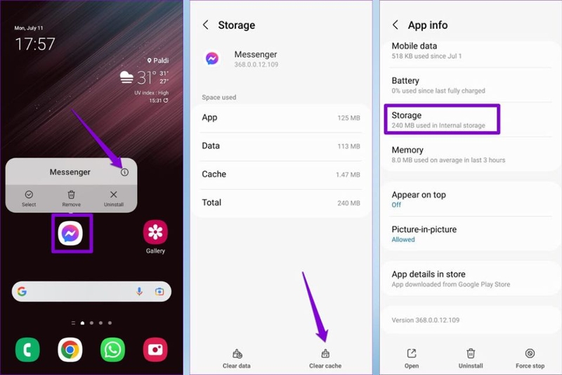 Xóa bộ nhớ cache trên Android bước 2