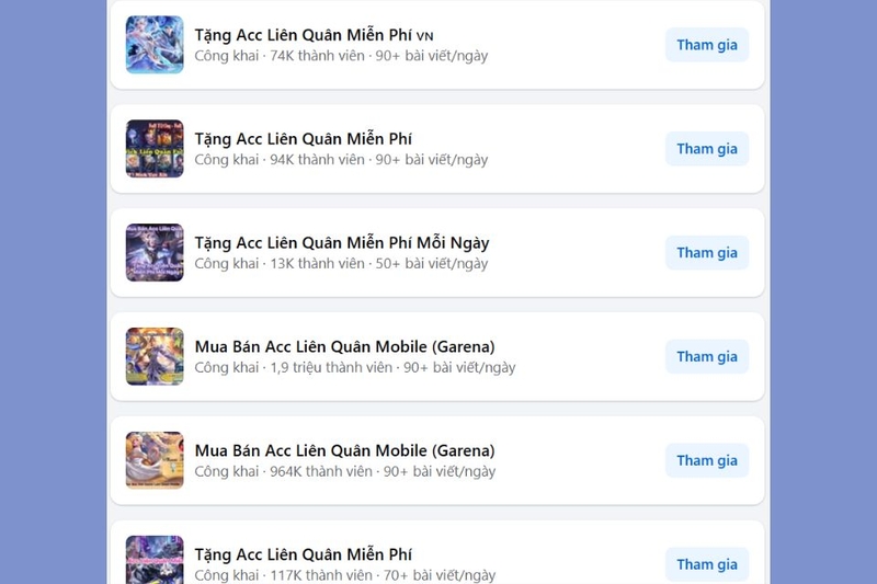 Tham gia hội nhóm trên mạng xã hội