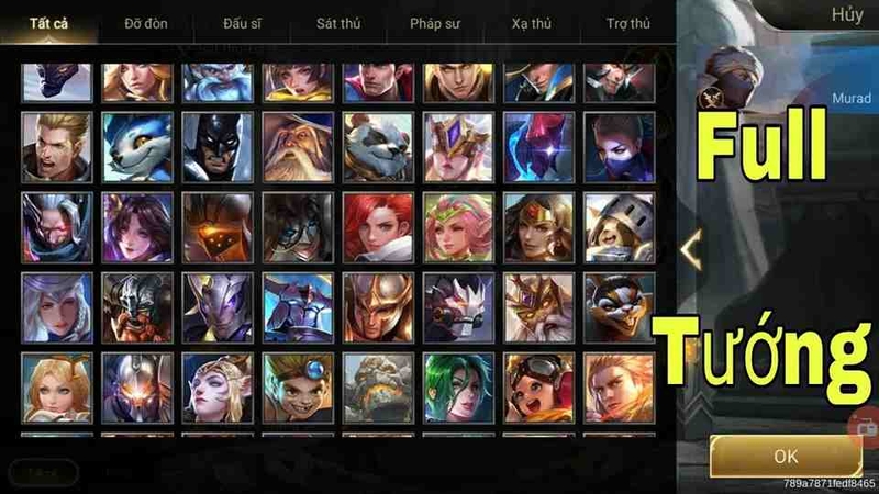 Acc Liên Quân full tướng mạo, skin