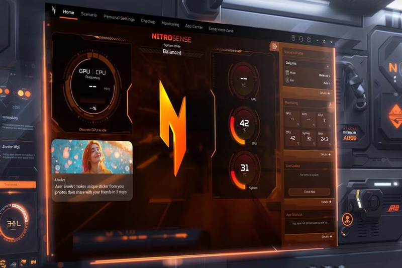 Acer Nitro V ANV15-51-500A dễ dàng điều chỉnh