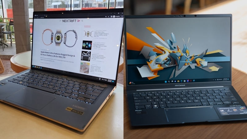 Acer Swift 5 và Asus Zenbook 14 OLED có giá tương đương