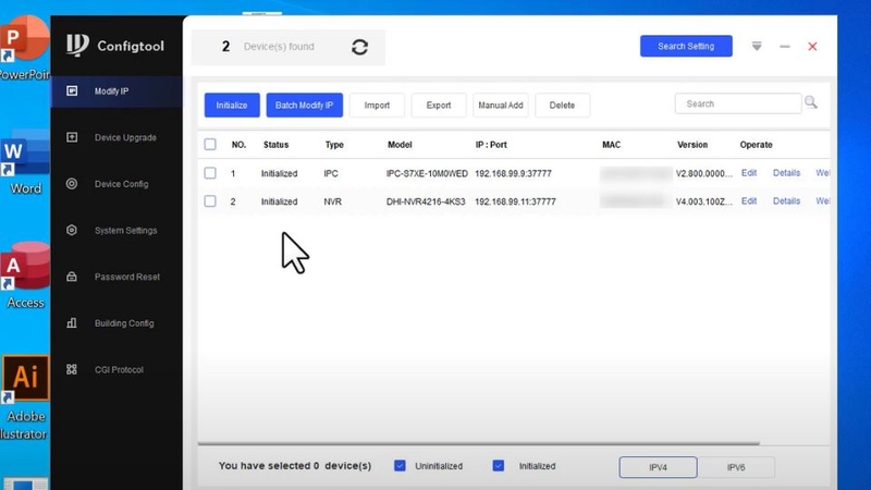 Bước 2: Tìm kiếm camera trong ConfigTool