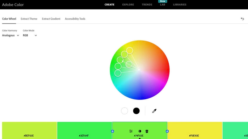 Adobe Color có thể phân tích và phối màu một cách đơn giản