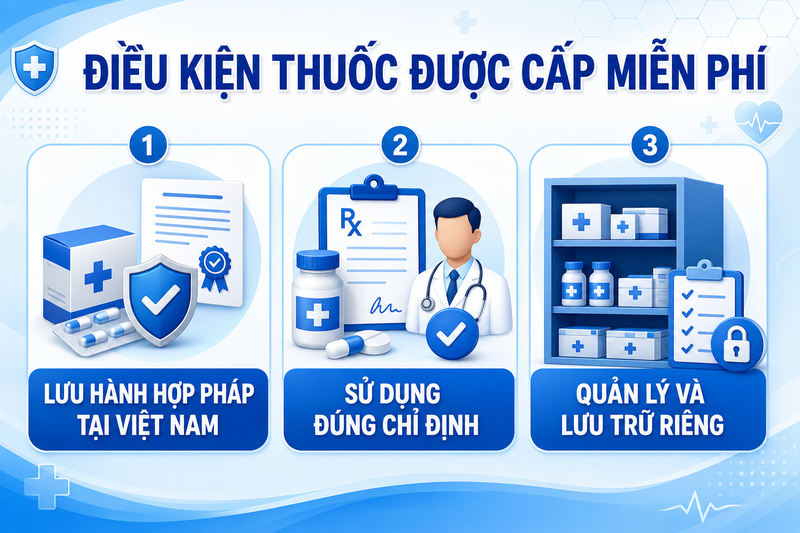 Thuốc được cấp miễn phí cần đáp ứng điều kiện gì?