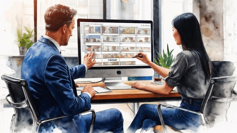 Sắp xếp hình ảnh đã tạo theo đúng trình tự kịch bản