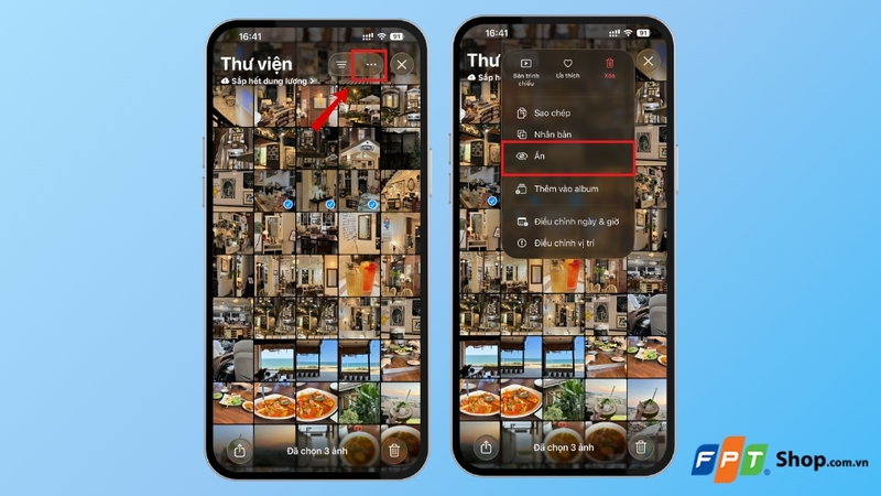 Ẩn một hoặc nhiều ảnh/video khỏi thư viện iPhone