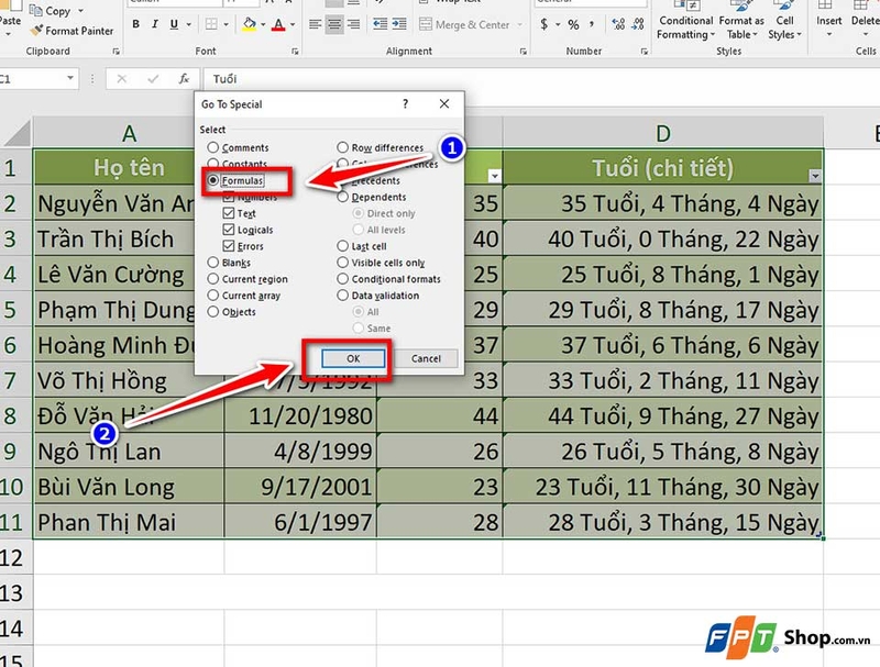 Cách ẩn công thức trong Excel - 05