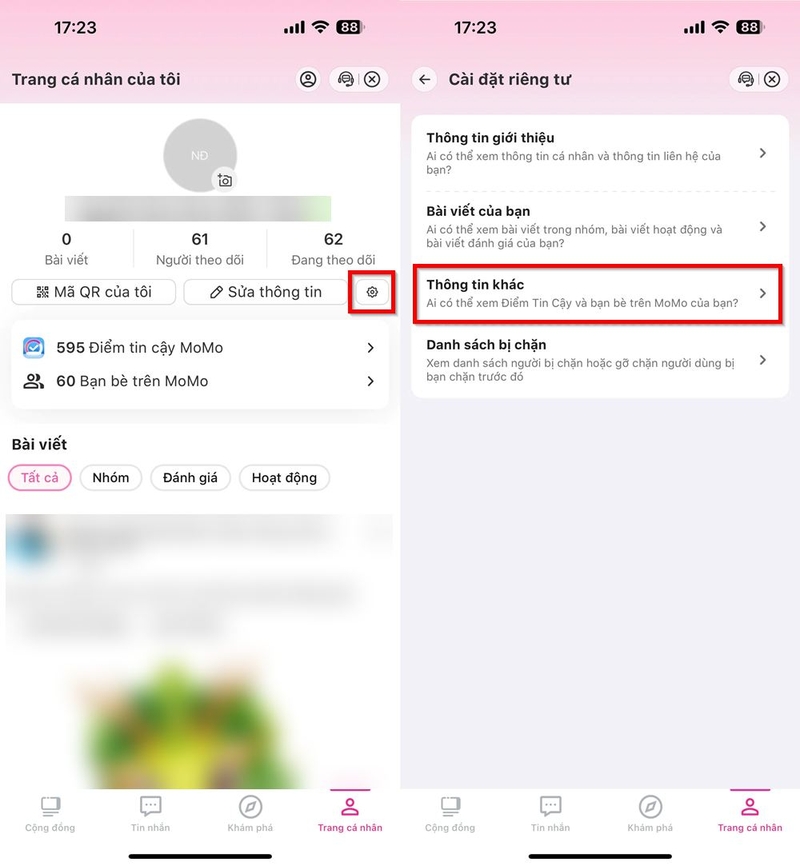 Cách ẩn danh sách bạn bè trên MoMo ảnh 2