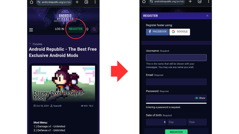 Đăng ký Android Republic