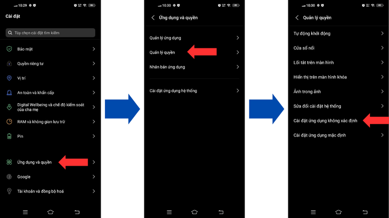 Cho phép cài ứng dụng không xác định 1
