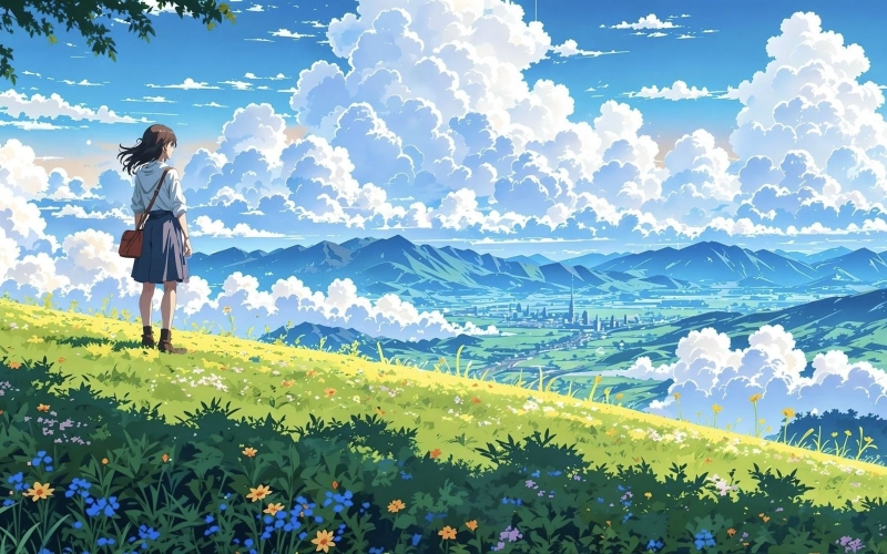 Ảnh anime 4D phong cách nhẹ nhàng, tình cảm cho máy tính 1