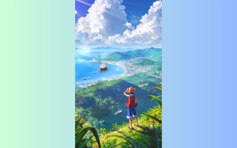 Ảnh anime 4D phong cách lãng mạn cho điện thoại 1