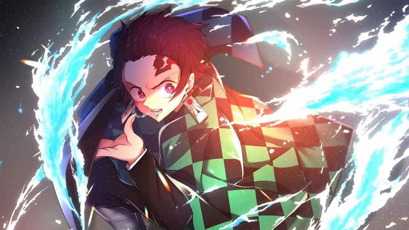 Hình ảnh anime Tanjiro thể hiện rõ sự dũng cảm