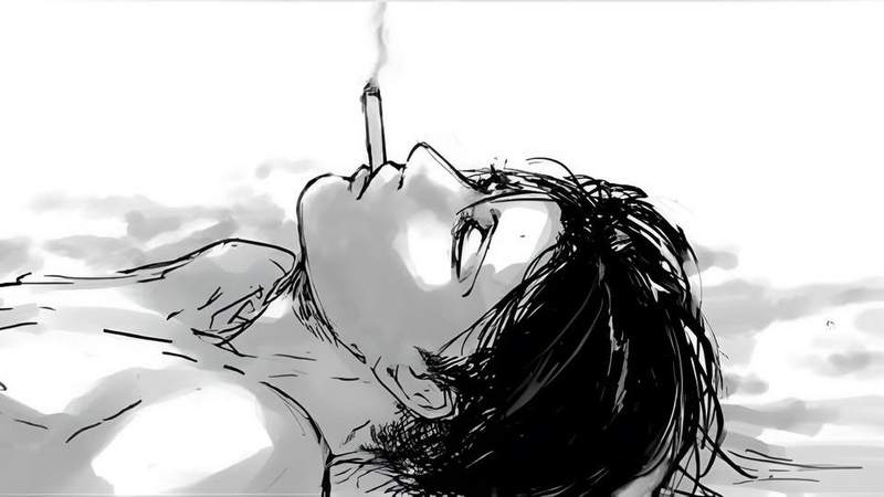 Những bức ảnh nền anime buồn màu đen
