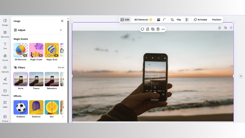 App chỉnh màu film - Canva