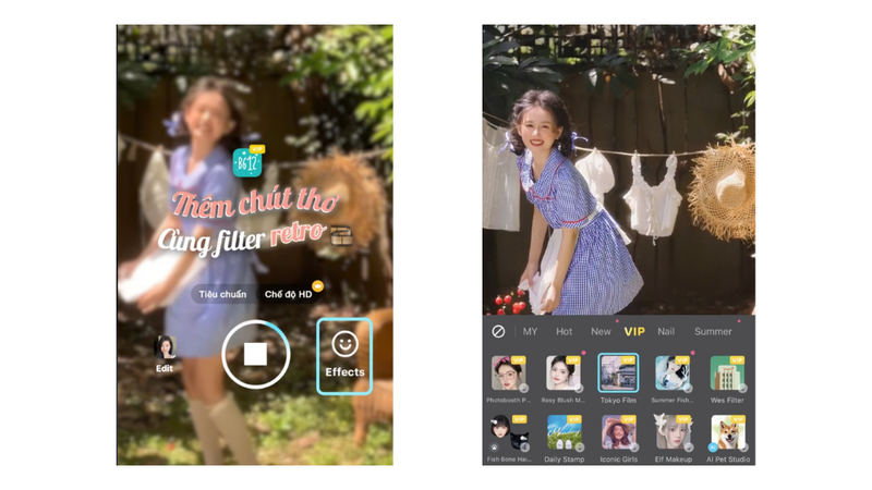 App chụp ảnh màu film - B612