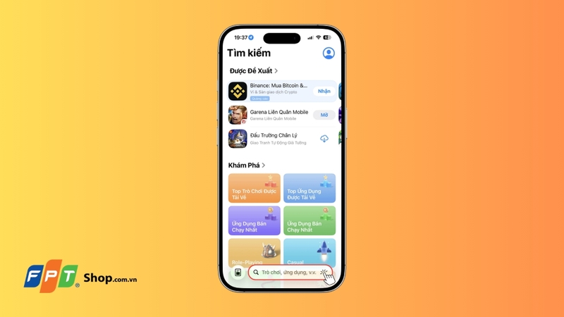 Mở ứng dụng App Store